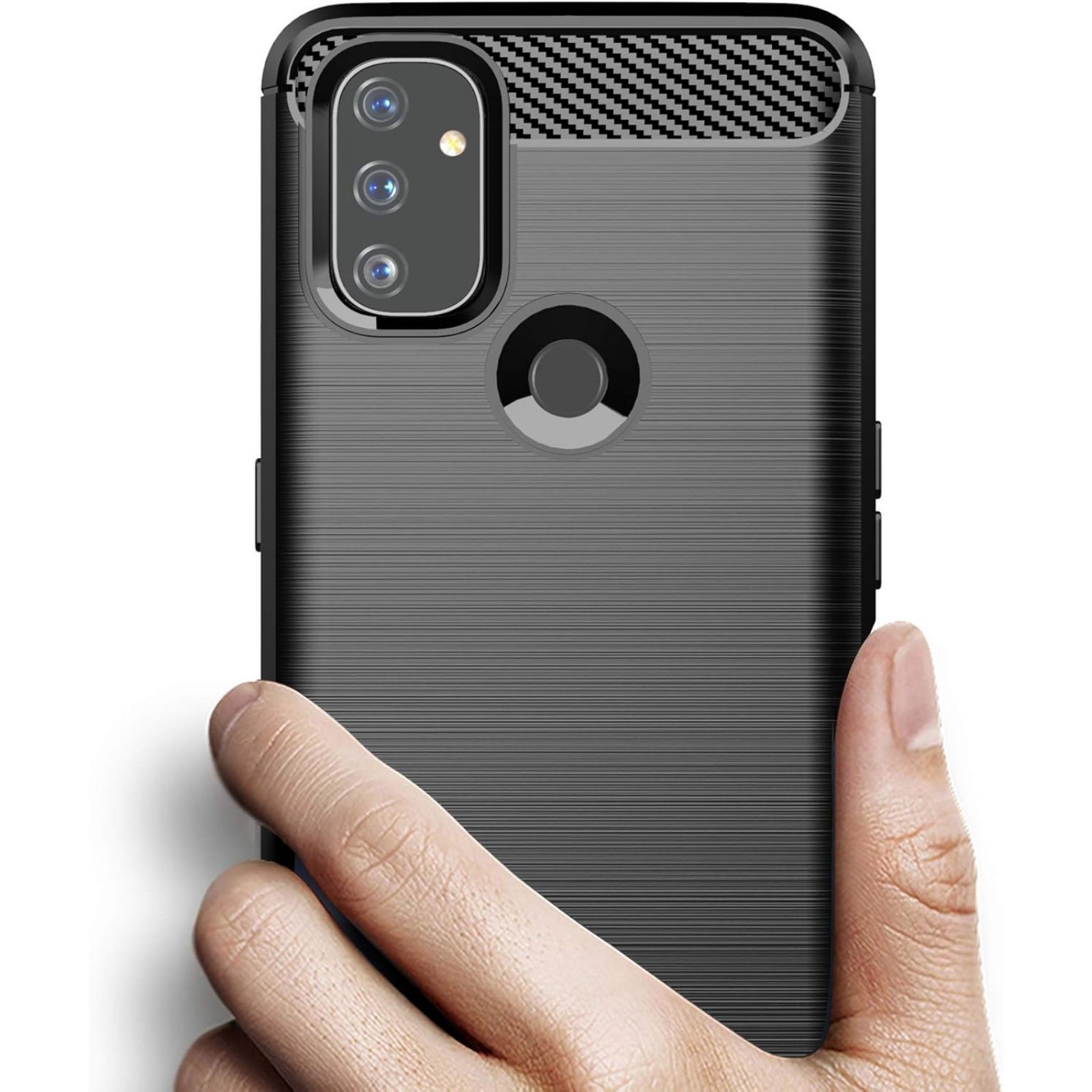 Oneplus Nord N100 Case Shock-Absorption Flexible TPU Rubber Protective Cover Bla
