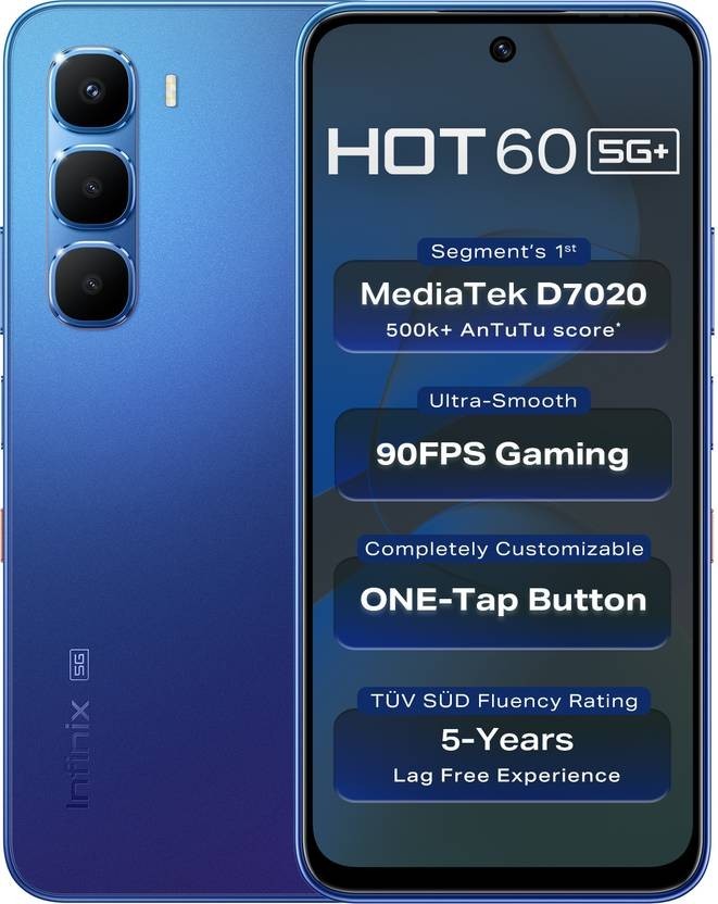 Infinix Hot 60 5G+ (Blue 128GB 6GB RAM) Dimensity 7020 Processor Global Version
