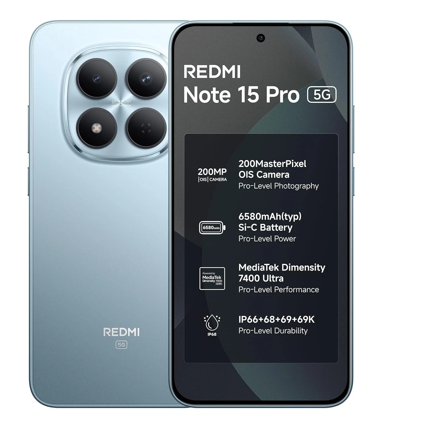 REDMI Note 15 Pro 5G ( Blue, 8GB+256GB) Dimensity 7400-Ultra Global Version