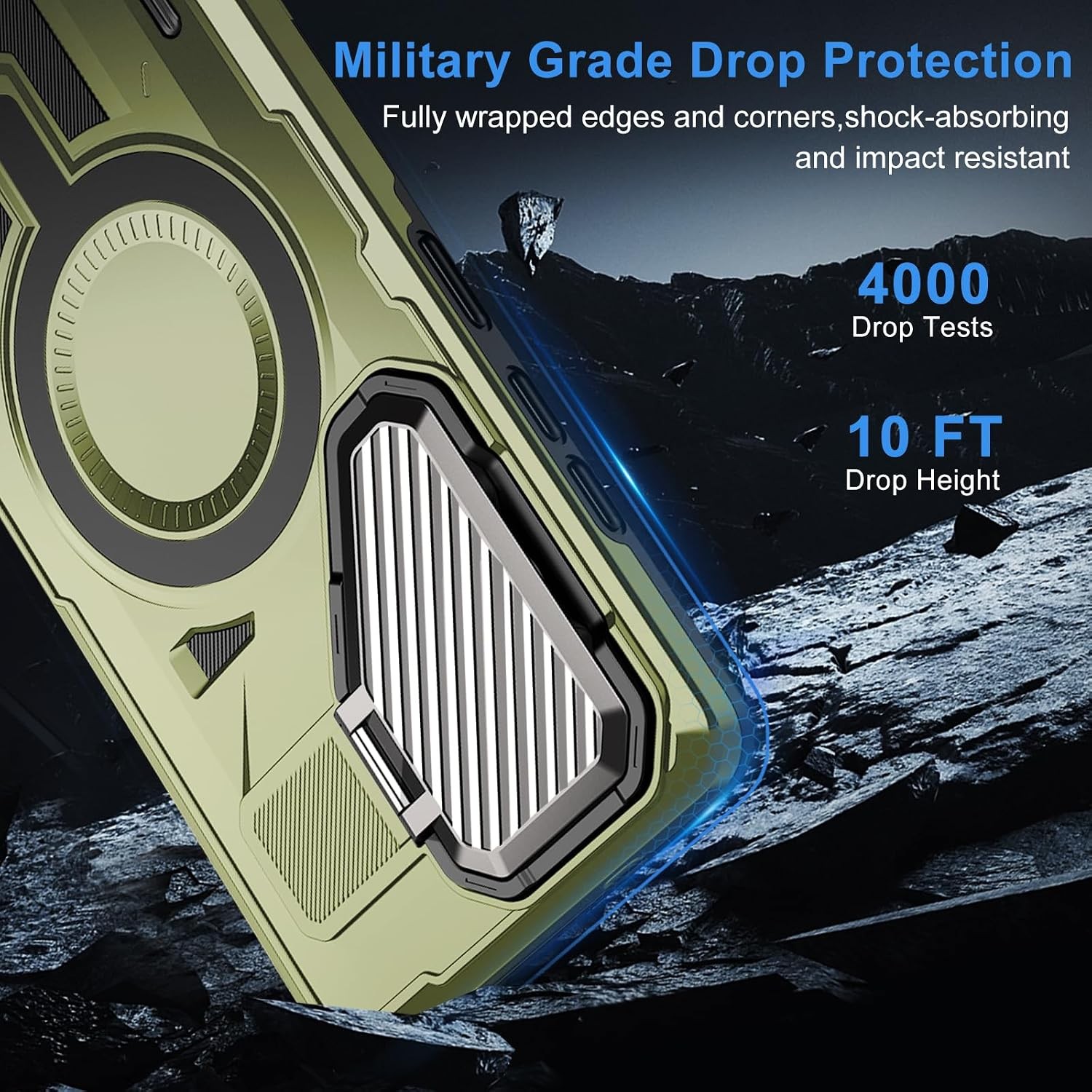 Heavy Duty Shockproof Case for Galaxy S25 Ultra with Kickstand, Military Grade