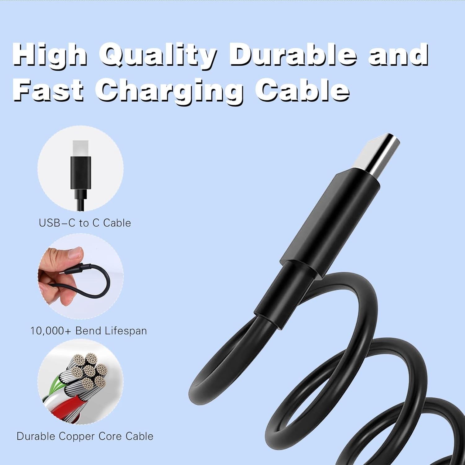 60W USB C Charger Block for iPhone 17 16 15, 2Pack 5-Port USB C Phone Charger