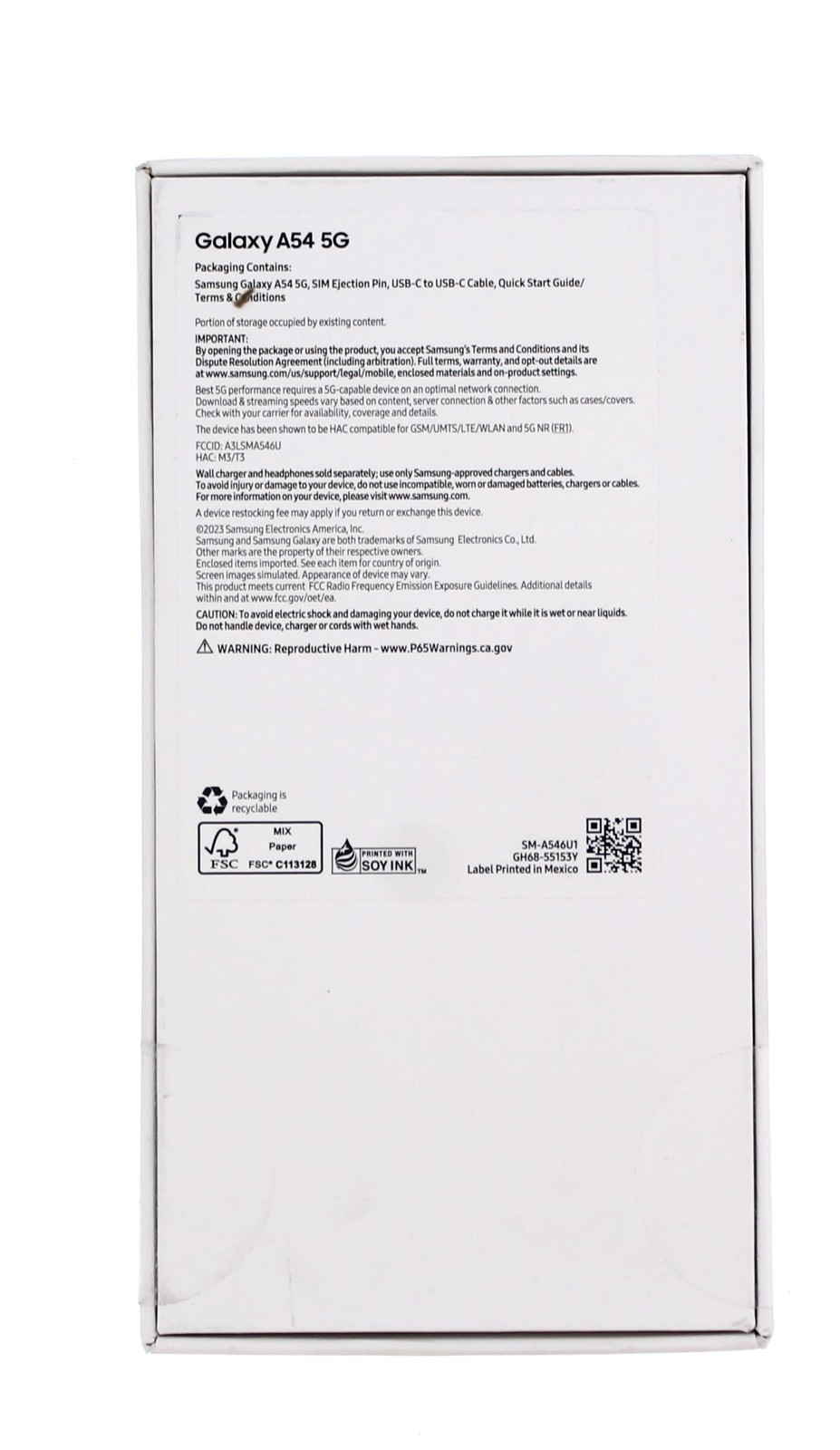 Samsung Galaxy A54 5G 128GB Cell Phone (Awesome Graphite)