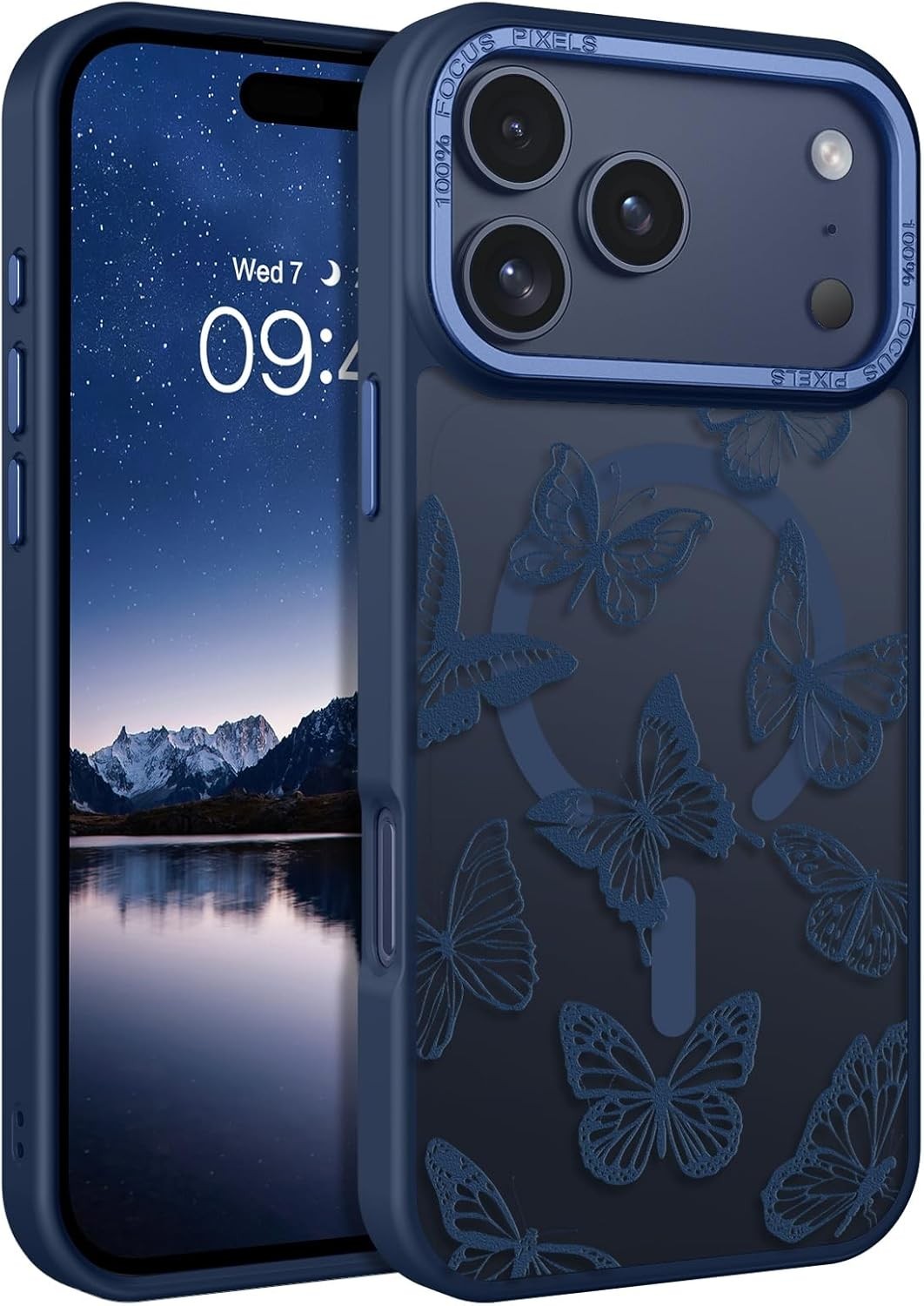 iPhone 17 Pro Max Case, Cute Butterfly Pattern Translucent Matte Slim Shockproof