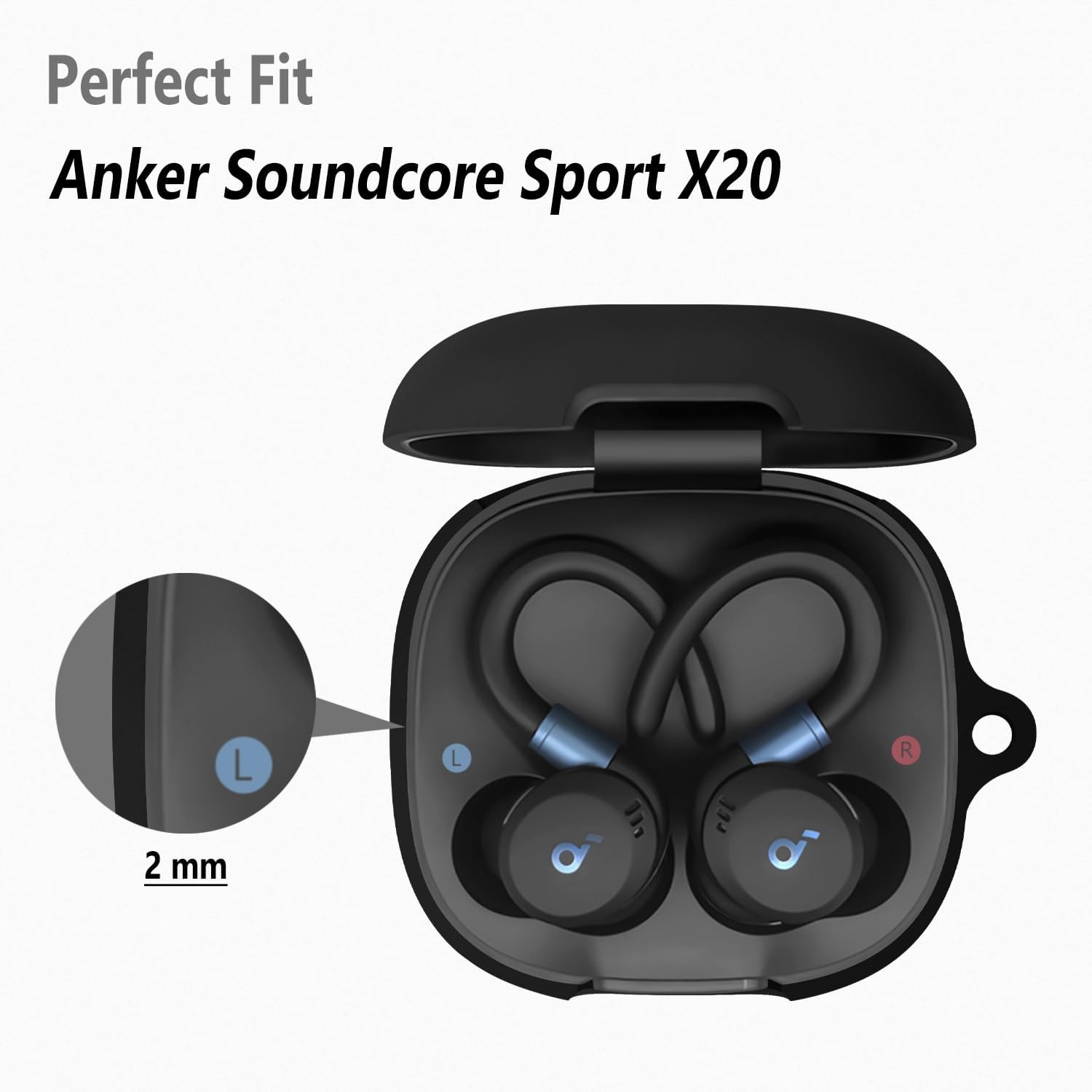 Soft Silicone Case for Anker Soundcore Sport X20, Shockproof Protective Cover