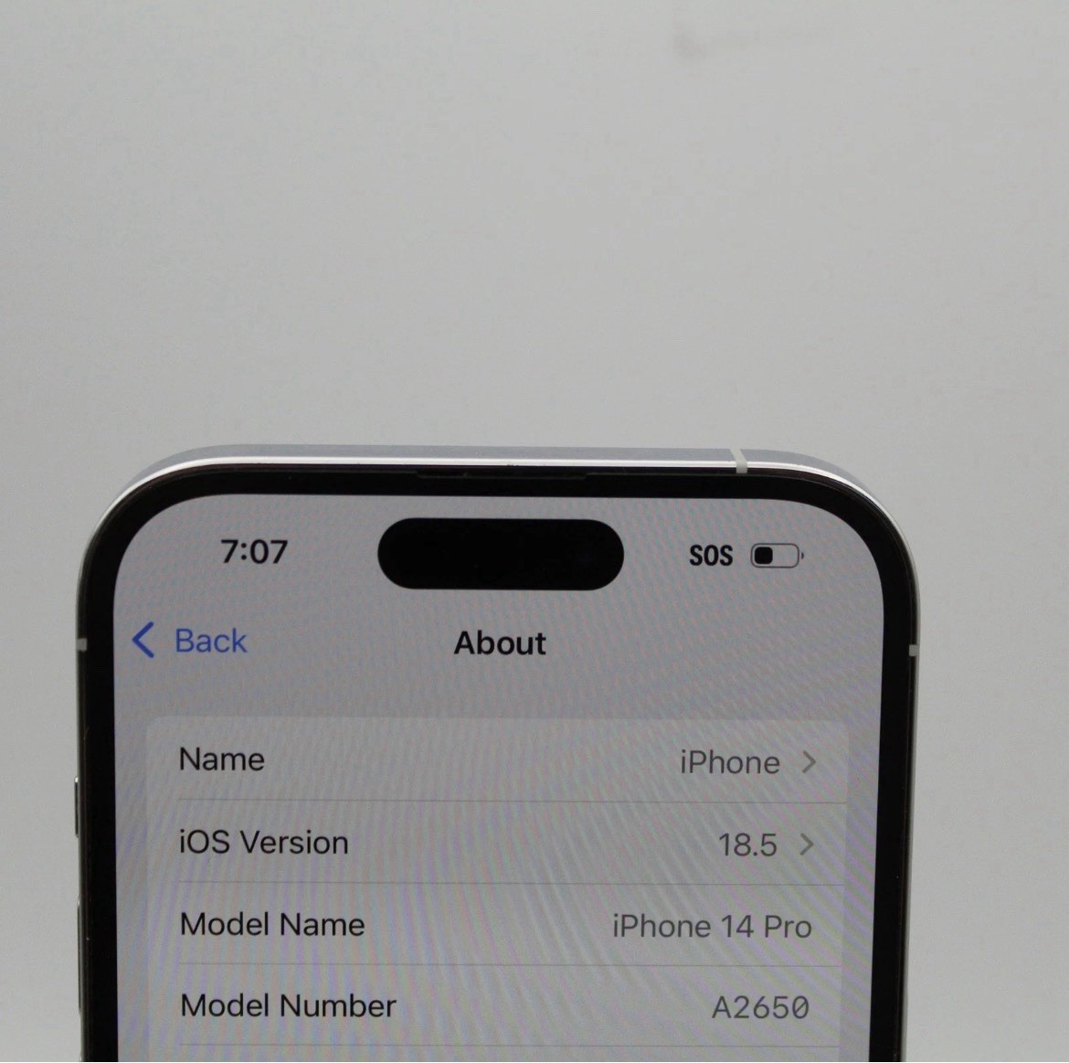 Apple iPhone 14 Pro A2650 Silver Bar Smartphone iOS 48MP Camera Battery 75%