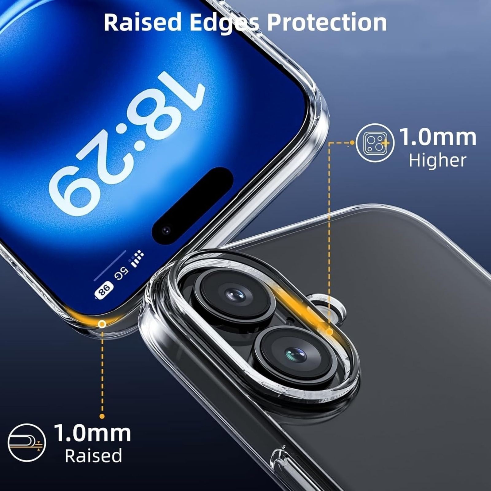 Clear iPhone 17 Case with Screen Protector, Shockproof Slim TPU Cover, Wireless