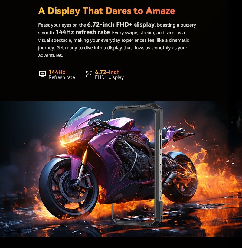 Cubot KingKong X PRO 5G Rugged Smartphone 48GB+256GB 6.72″ 144Hz NFC,Dual Screen