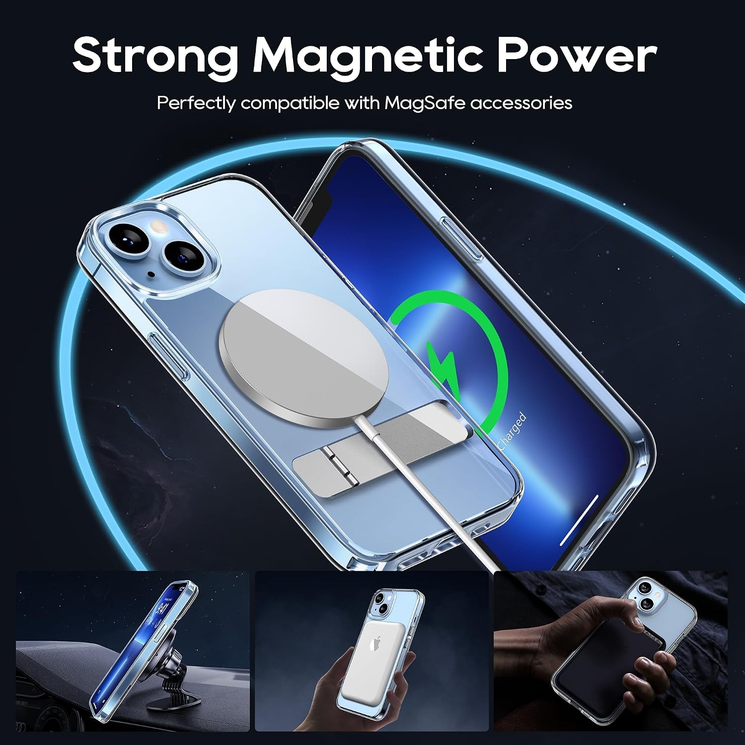 Magnetic Case for iPhone 14 Case 6.1-Inch (2022), Slim Kickstand with Screen Pro
