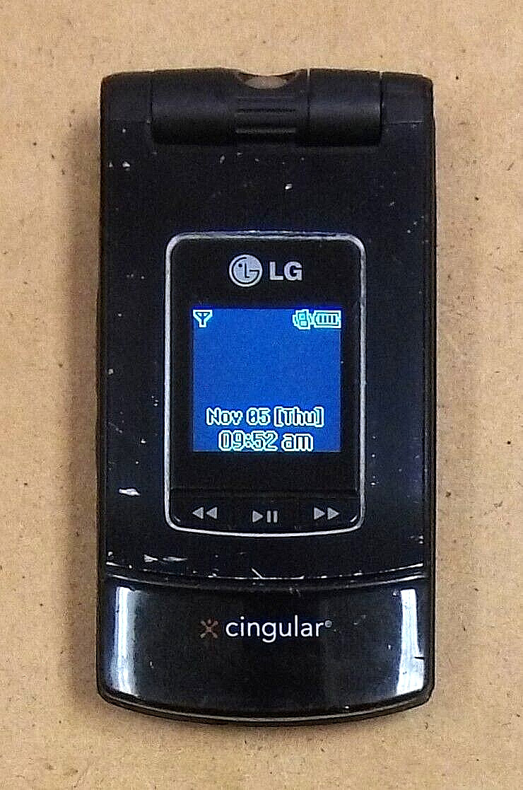 LG CU500 – Black and Silver ( AT&T / Cingular ) Very Rare Cellular Flip Phone
