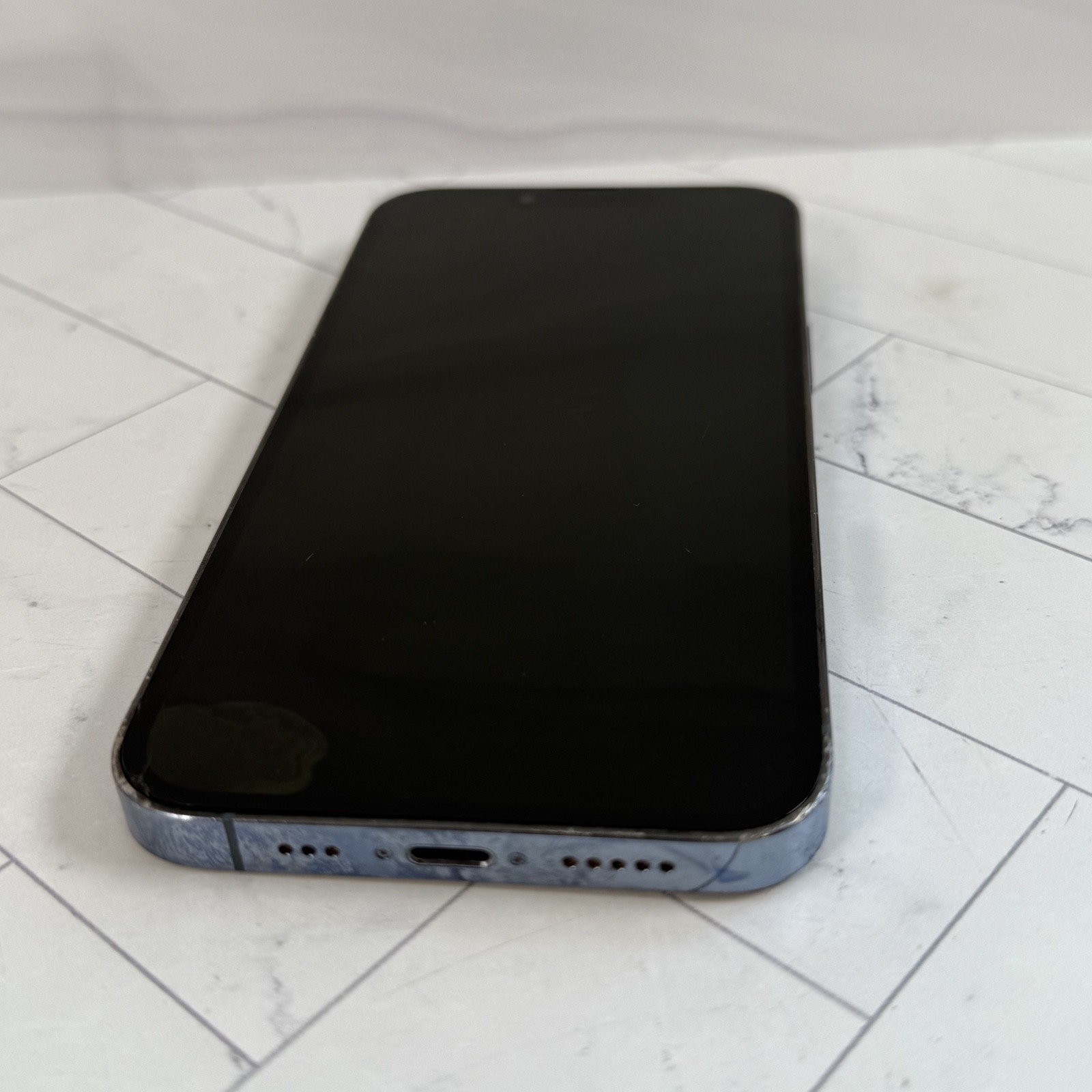 Cracked Screen LCD + Back Apple iPhone 13 Pro 256 GB Blue Unlocked #A22