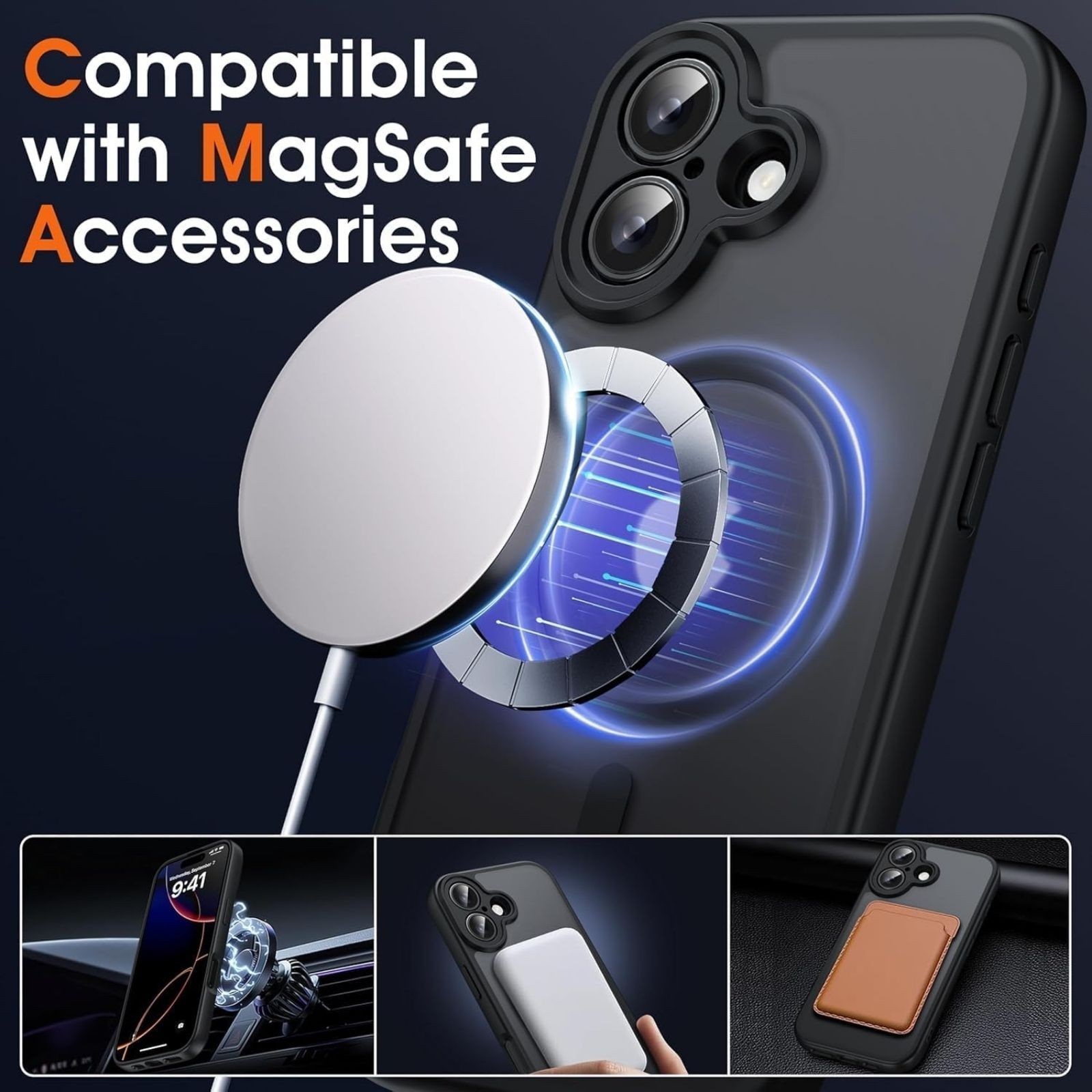 Privacy Case & Screen Protector for iPhone 17 Translucent Matte Shockproof Cover