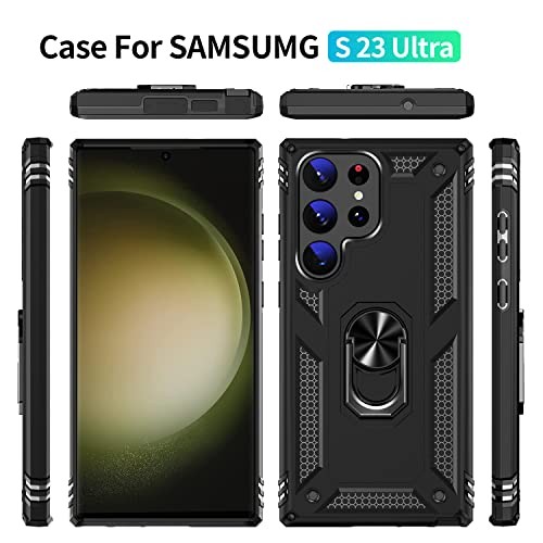 for Samsung Galaxy S23 Ultra 5G Case, Dual Layer Heavy Duty Rugged Armor, Magnet
