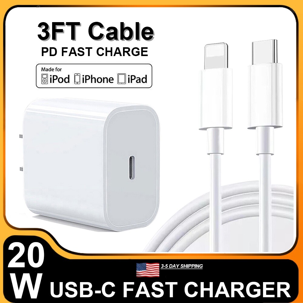 🔥🔥Fast Charger Wall Adapter 3FT USB-C Charging Cord For iPhone 14 13 12 11 X