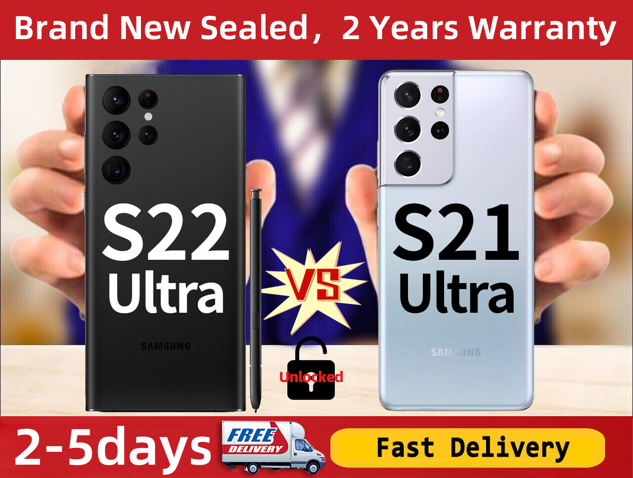 Samsung Galaxy S23 Ultra/S24 Ultra (5G) 256/512GB Factory Unlocked,Sealed & New