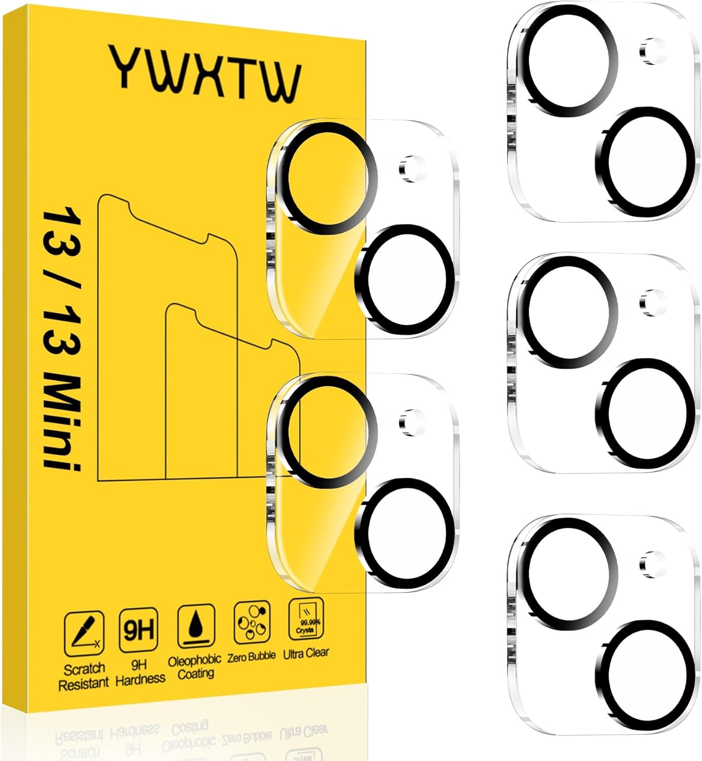 5PCS Camera Lens Protector & Night Shooting Mode for iPhone 13 & iPhone 13 Mini