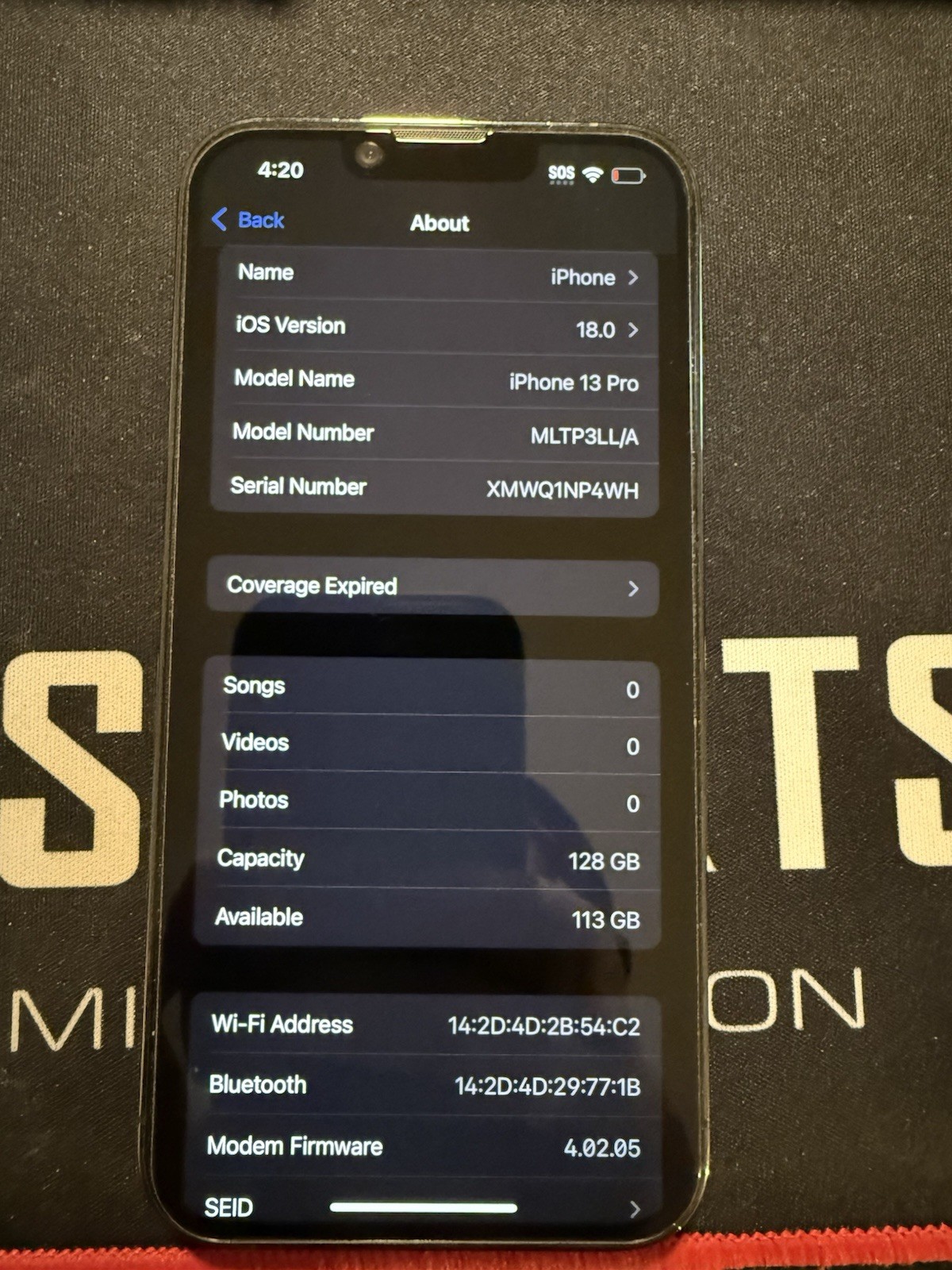 Apple iPhone 13 Pro 128GB Gray iOS 12MP Smartphone MPN MLTP3LL/A