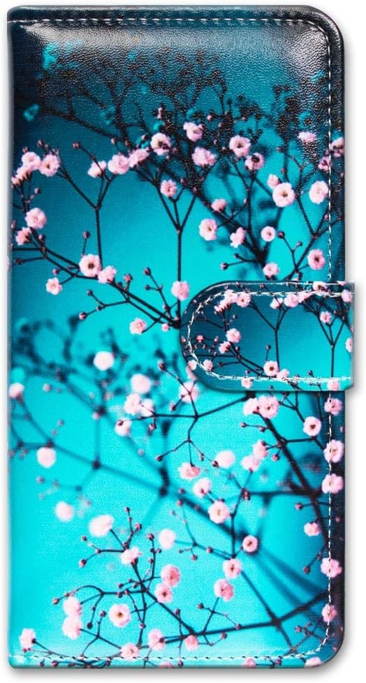 Case for iPhone 13, Plum Blossom Flower Leather Flip Wallet Cover with Card Slot