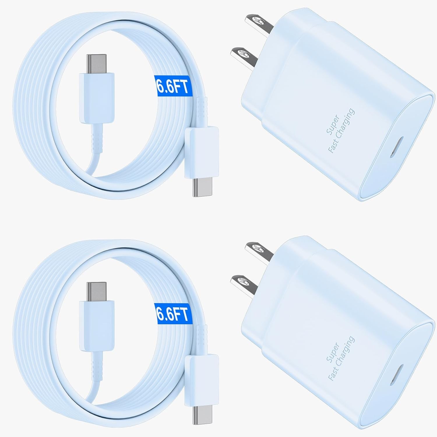 25W USB-C Fast Charger Wall Block for Samsung Galaxy S26/S25/S24 Plus 6.6FT