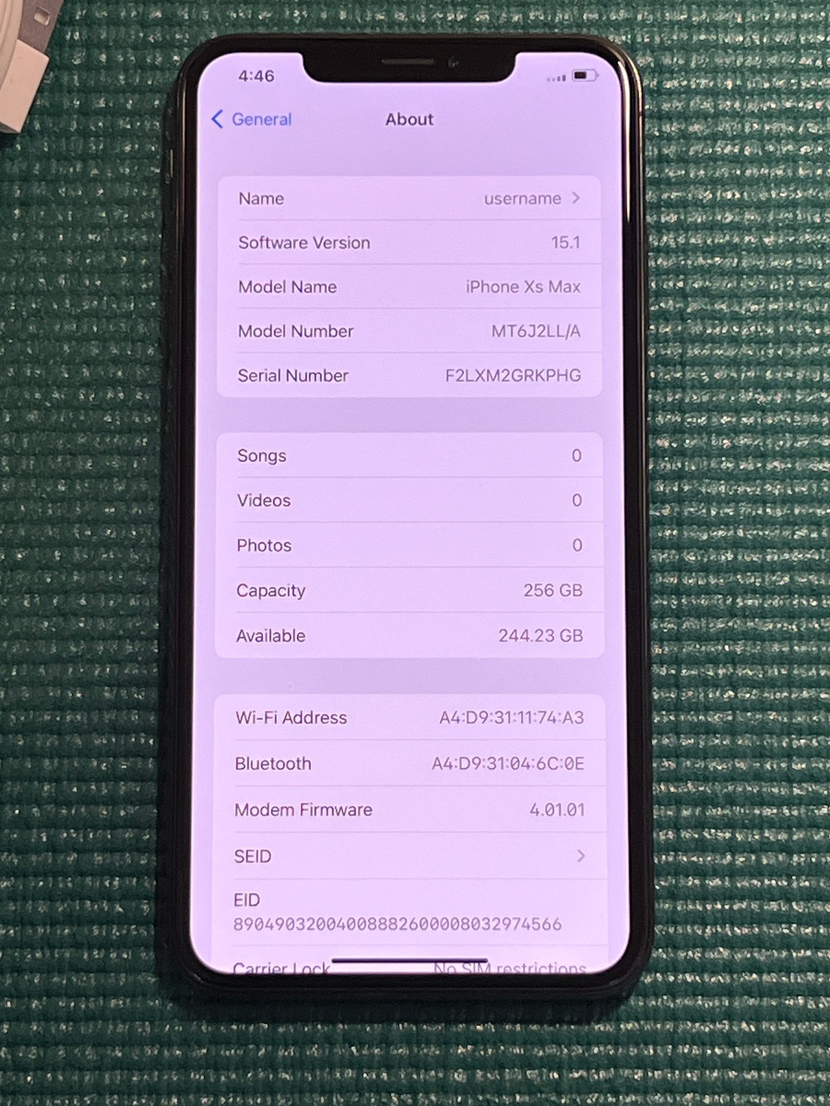 Apple iPhone XS Max 256GB Black (Unlocked) A1921