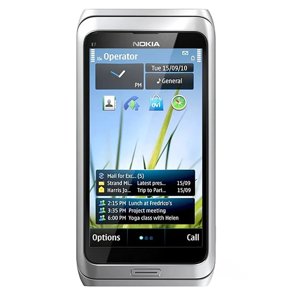 Origina Nokia E7-00 Silver Black 16GB (Unlocked) Smartphone QWERTY keyboar WIFI