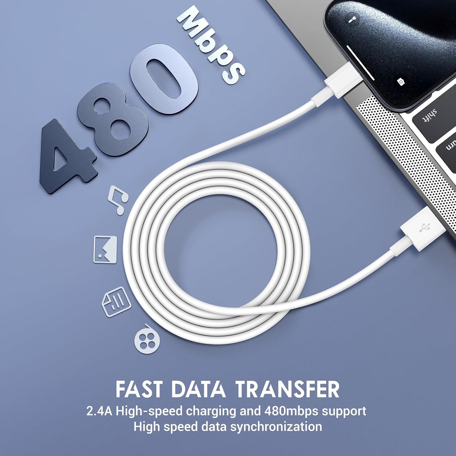 4 Pack 3FT USB-C Fast Charging Cables for iPhone 17/16/15, Adapter Included