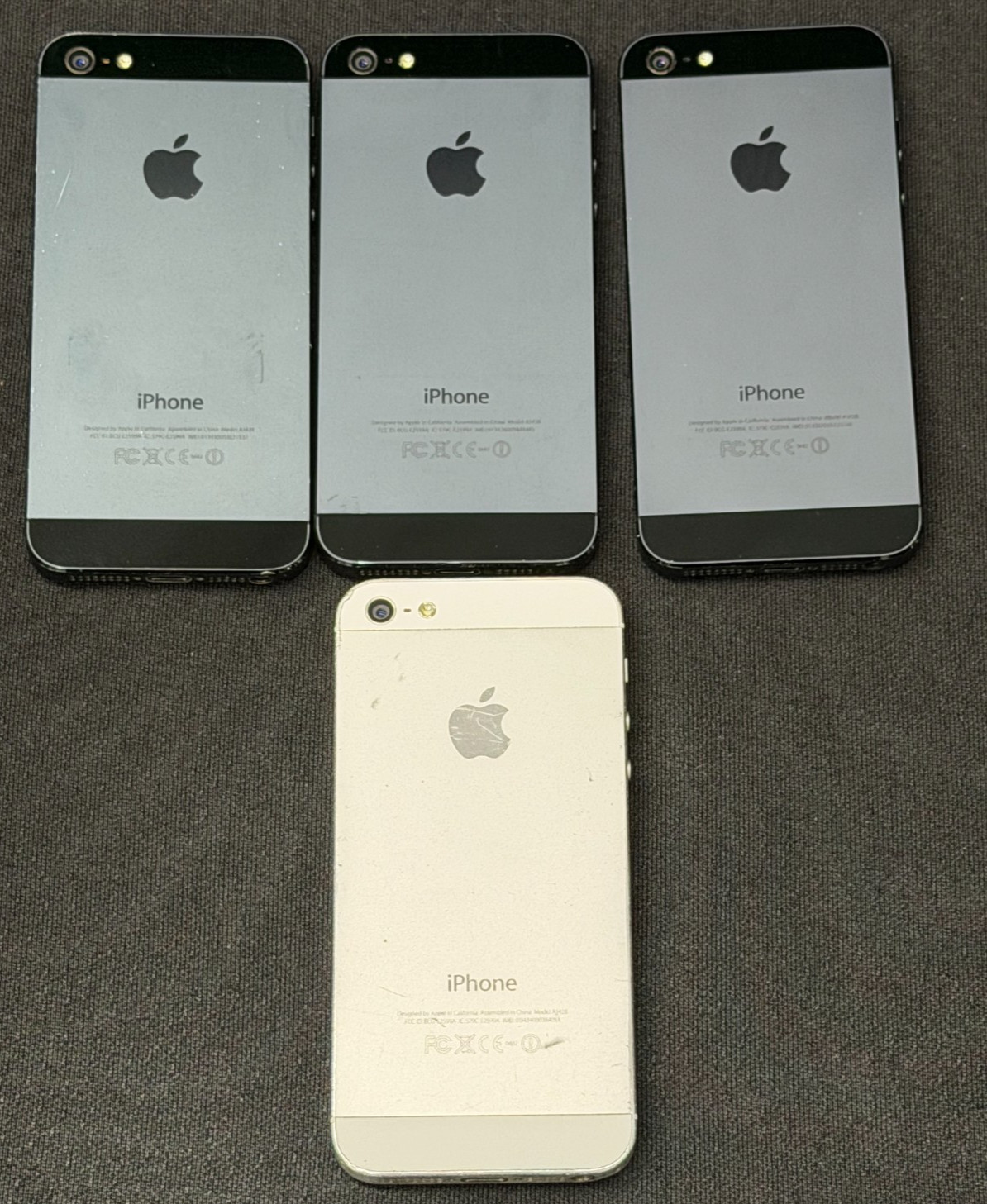 Lot of 2 Apple iPhone 5 A1429-16GB-1 WHITE-3 BLACK- LOT OF 4-PARTS ONLY