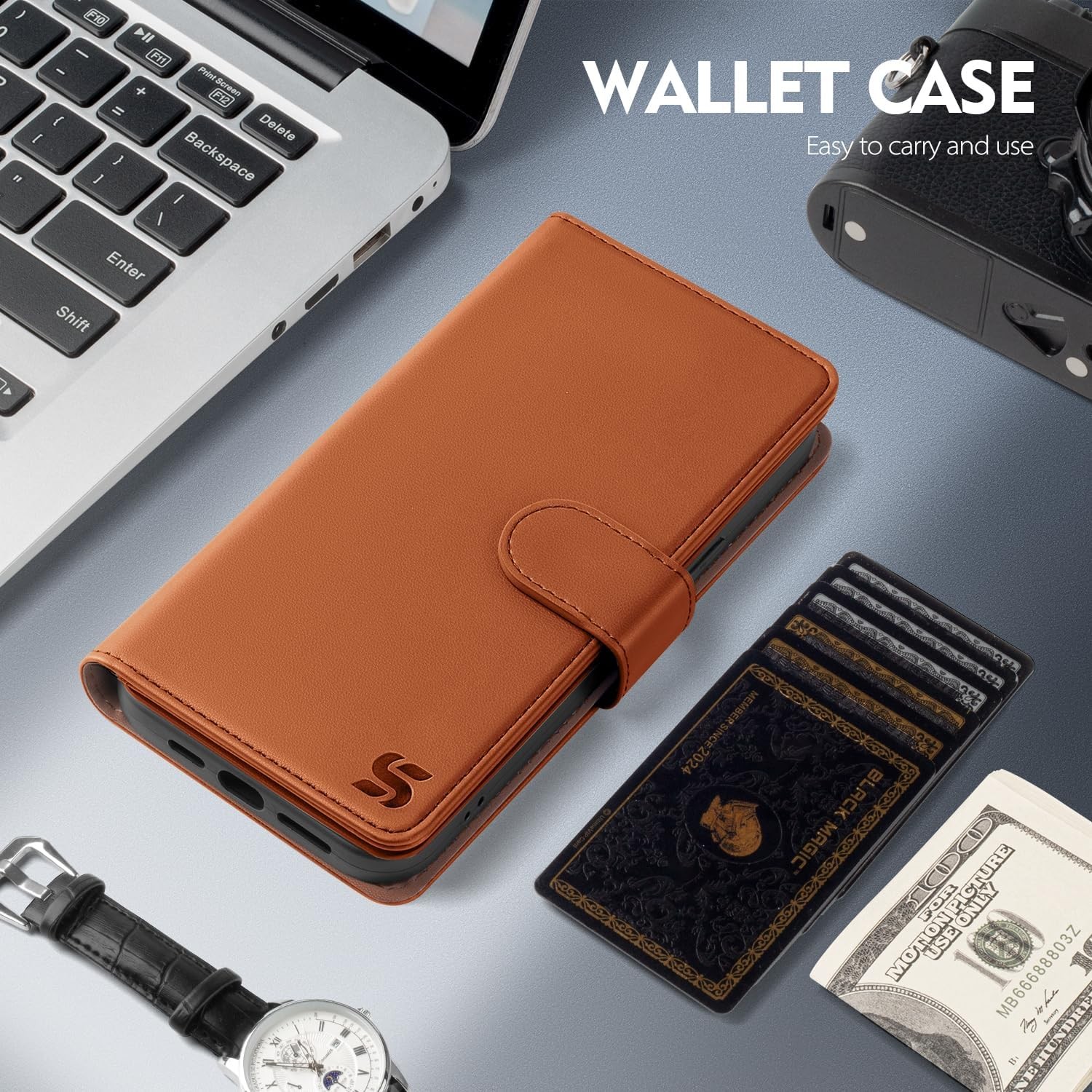 RFID Blocking Wallet Case for iPhone 13 6.1″, PU Leather Folio Flip with Card Sl