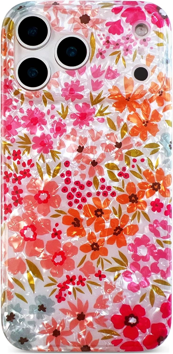 Case for iPhone 17 Pro Max 6.9″ – Sparkle Bling Floral Design Scratch-Resistant