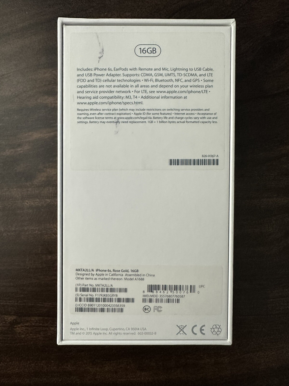 Apple iPhone 6s 16GB Gold Unlocked A1688 (CDMA + GSM) – Excellent Shape! W/ Box