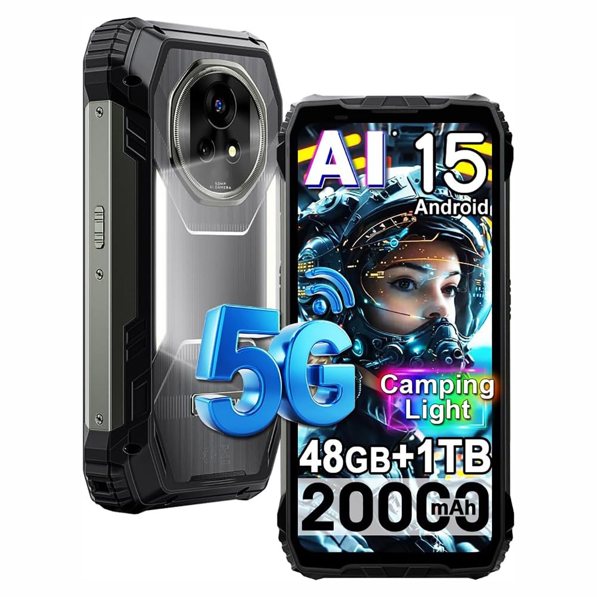 Blackview XPLORE 2 5G AI Rugged Smartphone 48GB+1TB Android 15 20000mAh NFC 50MP