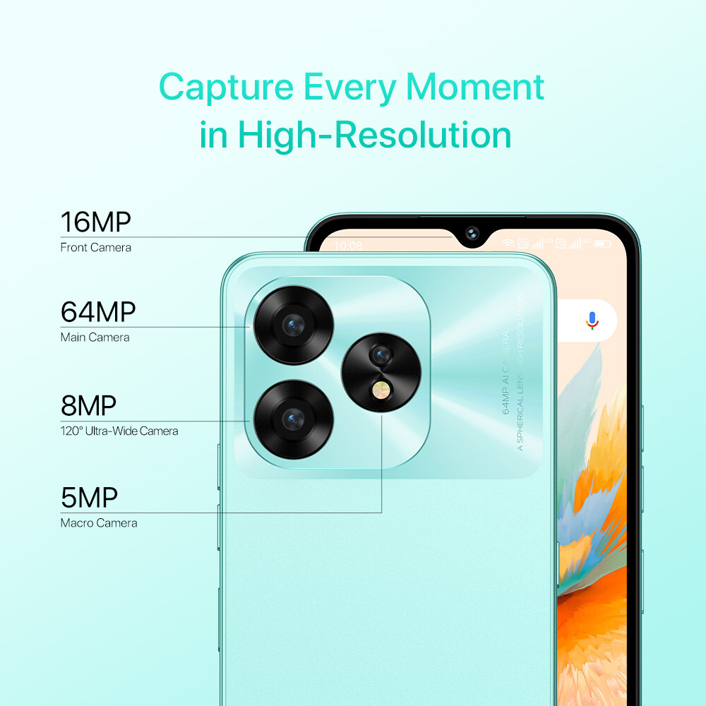 UMIDIGI A15 Android 8GB+256GB 5000mAh Smartphone NFC Unlocked Cell Phone Factory