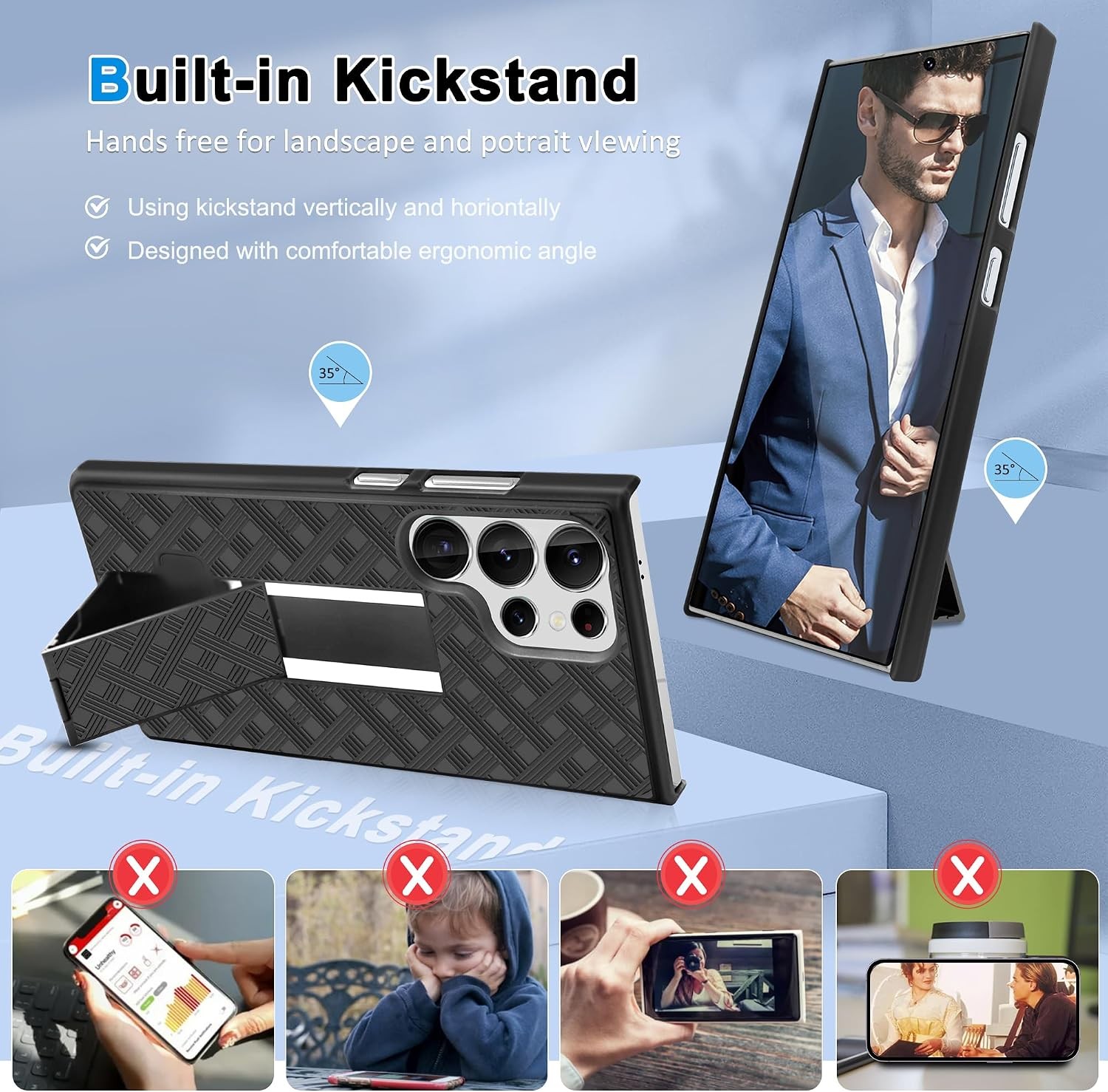 Case & Holster for Samsung Galaxy S24 Ultra Slim Combo Shell Rugged Shockproof
