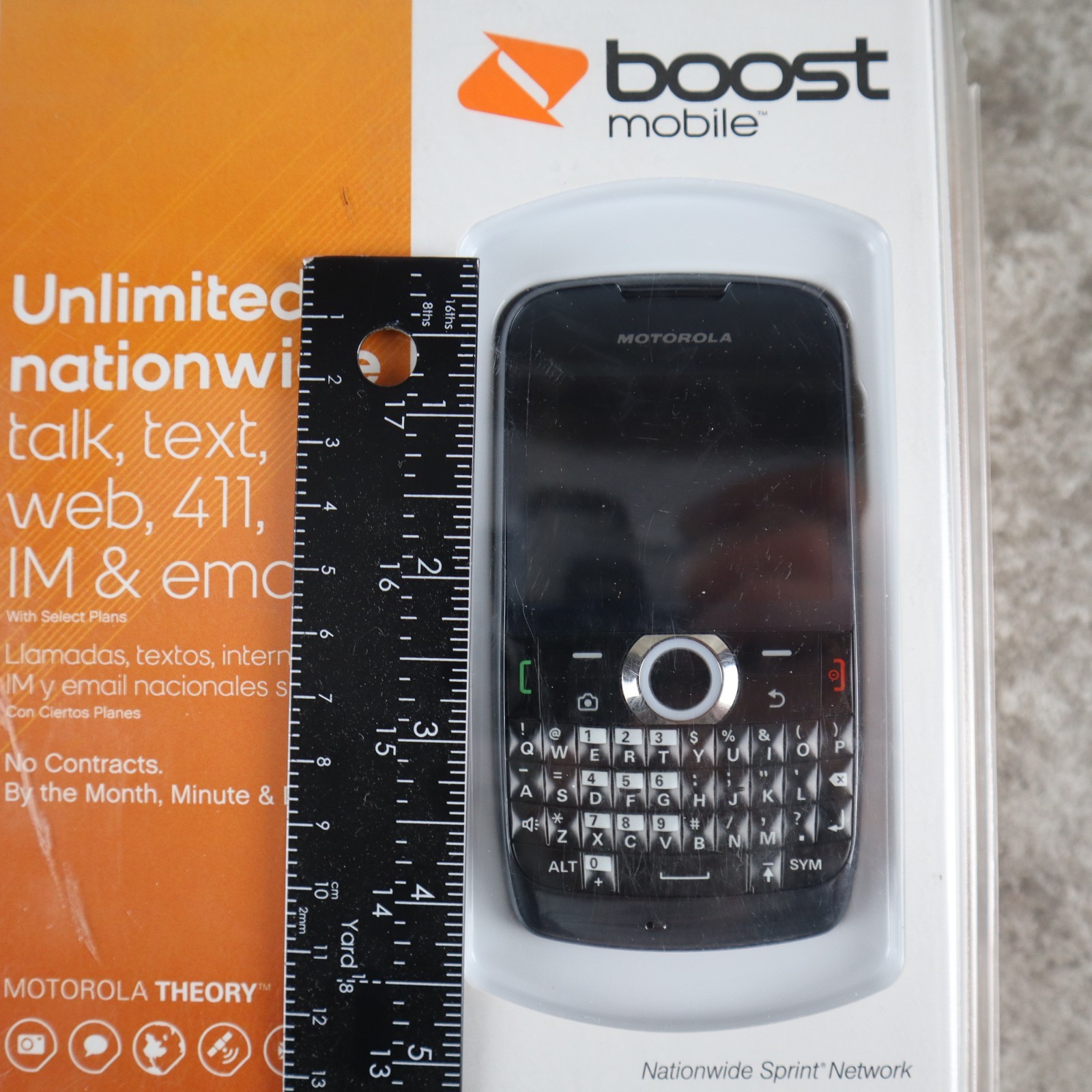 Motorola Theory Boost Mobile 13 MP Camera – Talk Text Web 411 IM Email