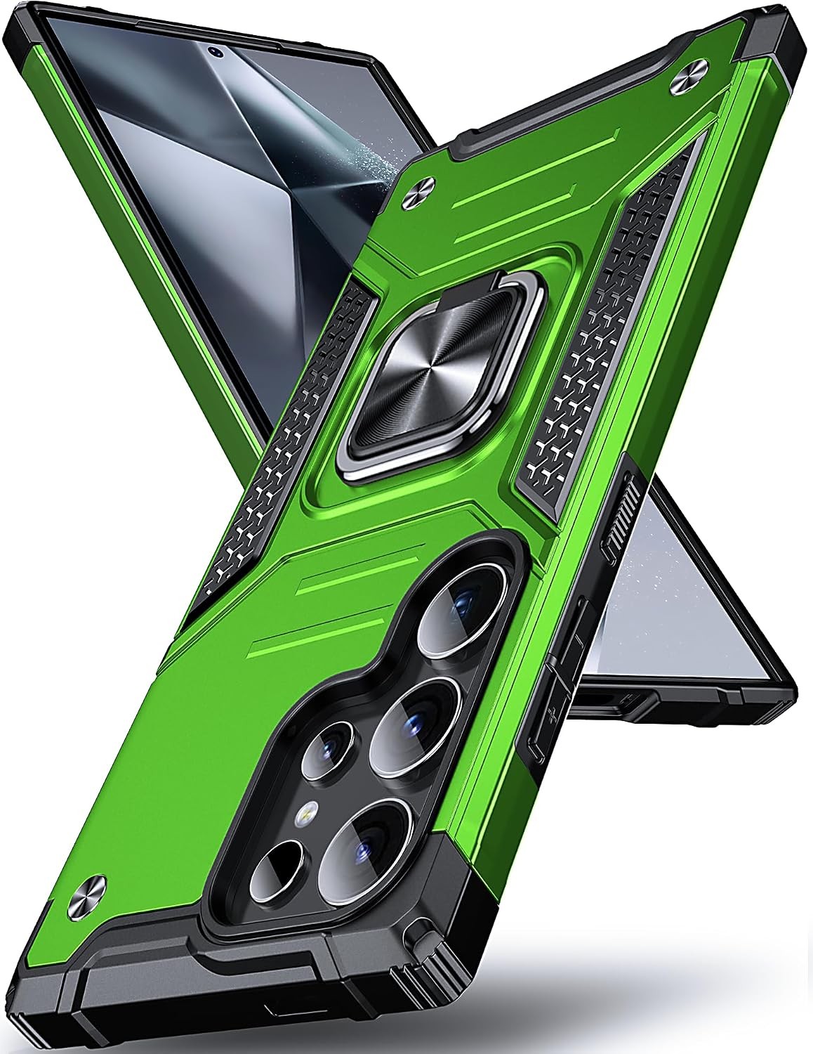 Military Grade Shockproof Case & Kickstand for Samsung Galaxy S24 Ultra Grass Gr