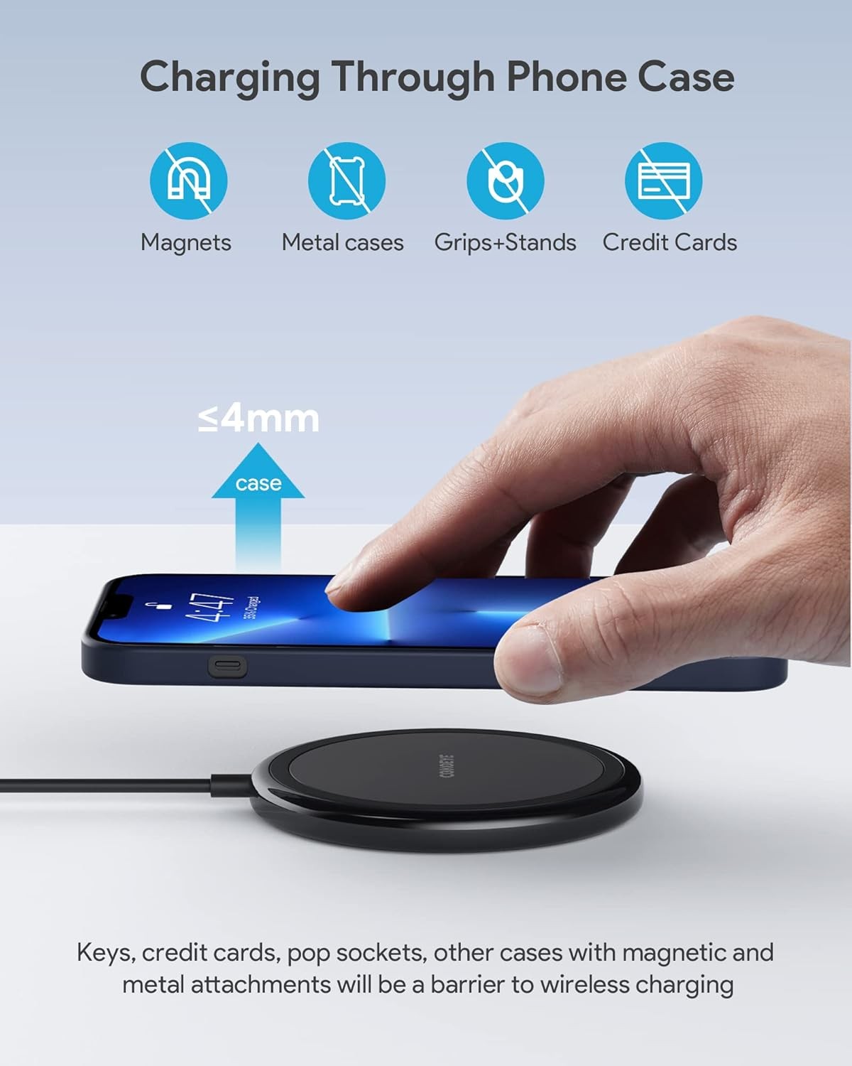 15W Fast Wireless Charging Pad 2-Pack for Samsung S24/iPhone 17