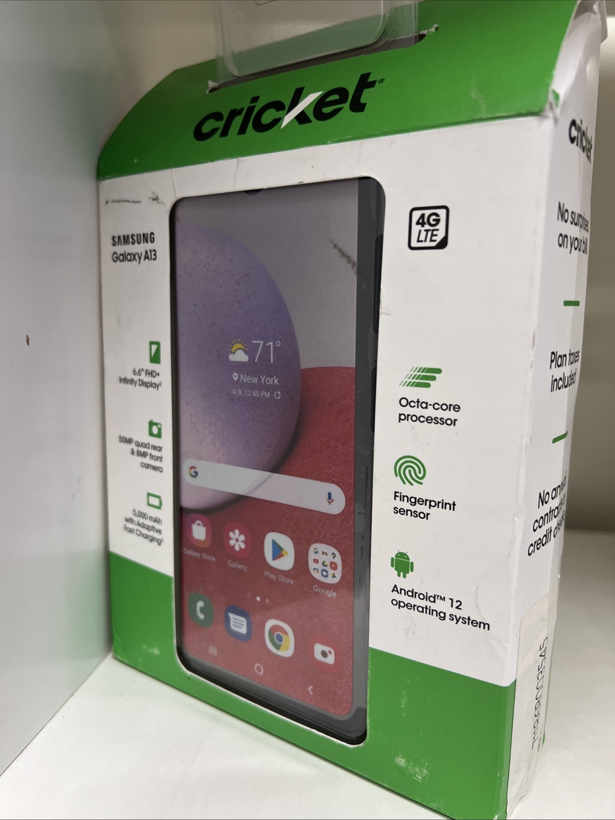 CRICKET SAMSUNG GALAXY A13 4G LTE 6.6″ 32GB 4GB Black Android Prepaid Smartphone
