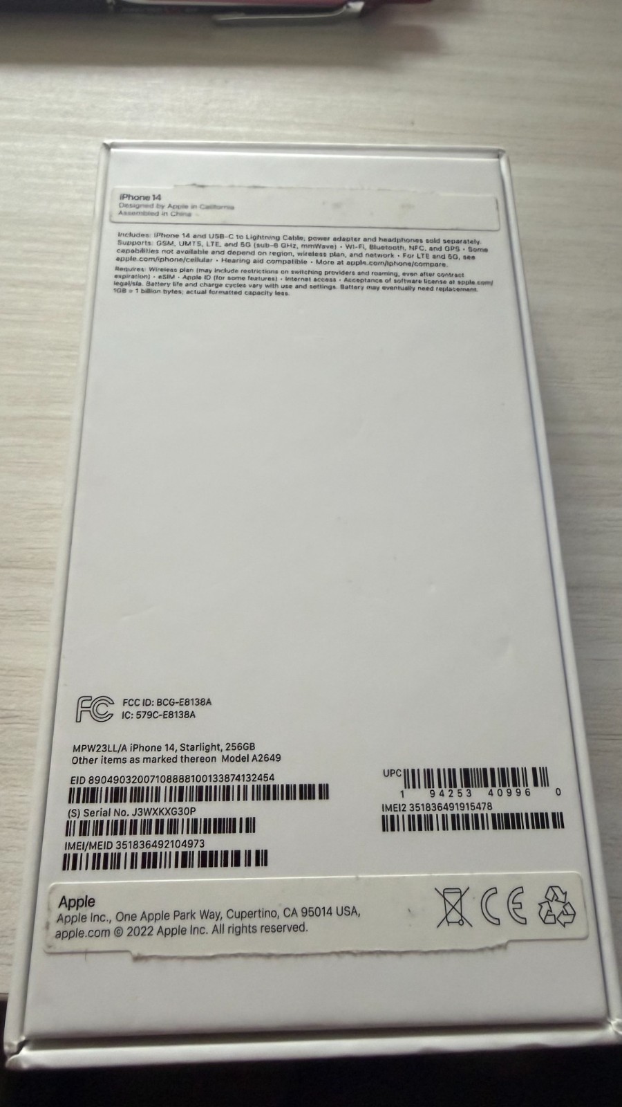 🔥 Apple 🔥 iPhone 14 256GB Starlight White MPW23LL/A! AT&T Only! FOR PARTS!