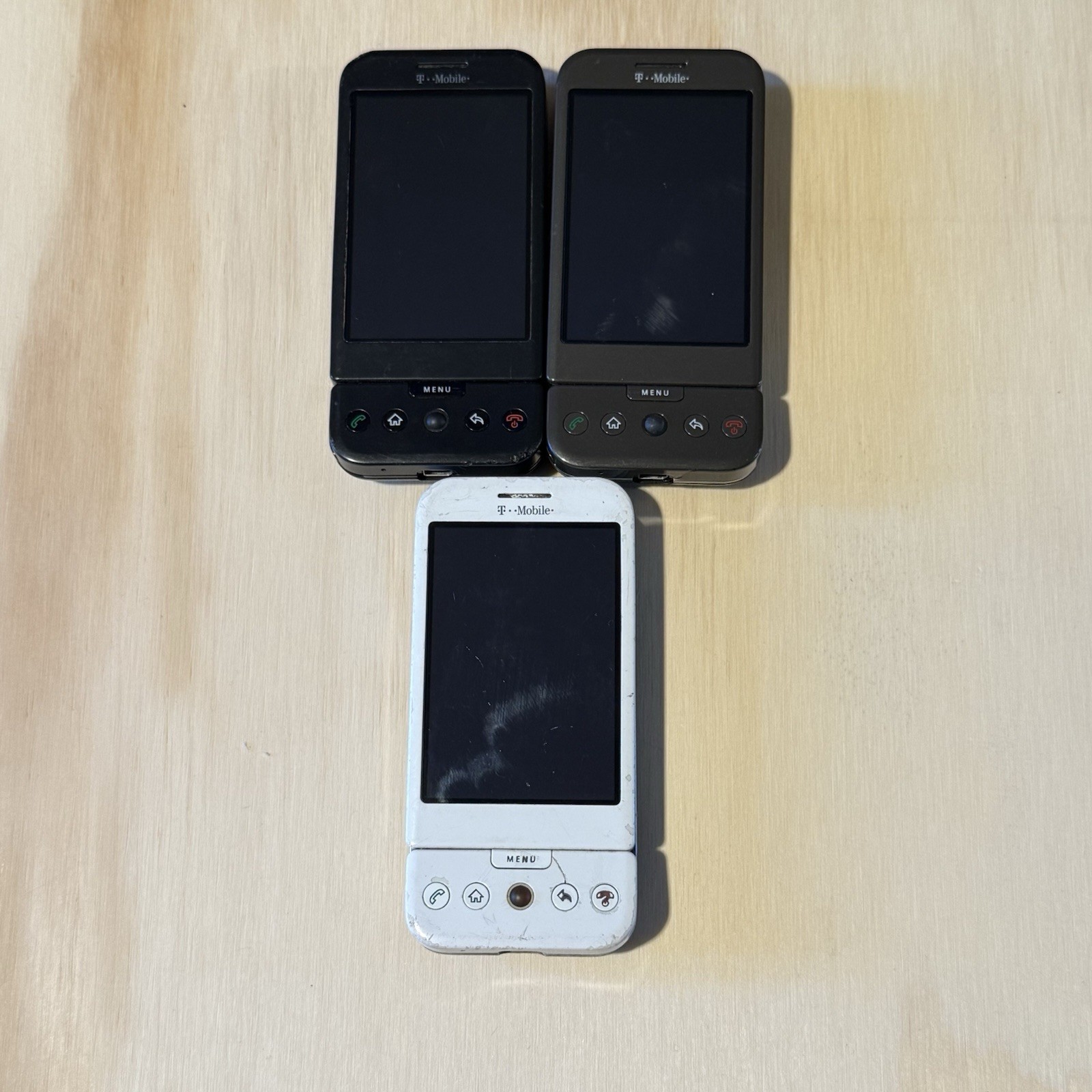 3-HTC Dream DREA100-Google G1 T-Mobile Slider CellPhone UNTESTED NoCharger As Is