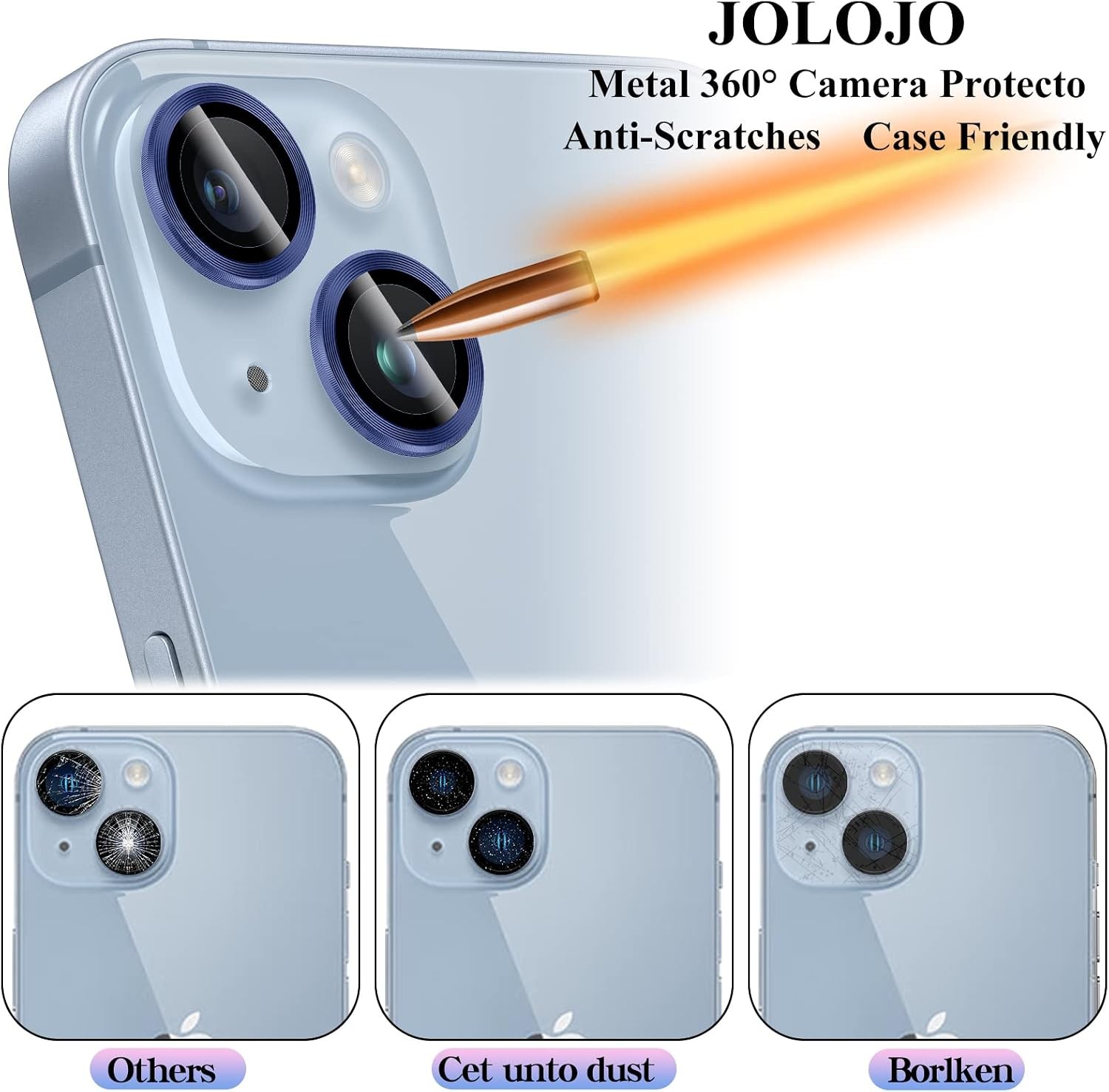 Camera Lens Protector for iPhone 14/Plus – Blue, Ultra Clear/Thin
