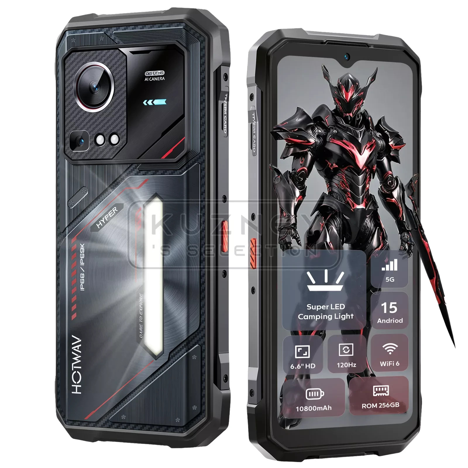 HOTWAV Hyper 7S 5G Outdoor Smartphone 16GB + 256GB Android15 6,6 in Phone GPS