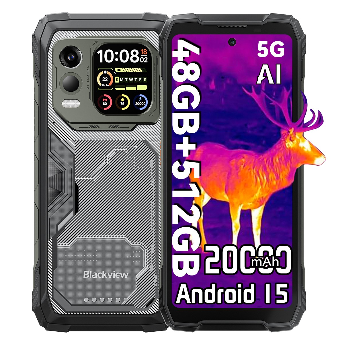 Blackview XPLORE 1 Pro 5G Rugged Smartphone 48GB+512GB Thermal Imaging NFC 64MP