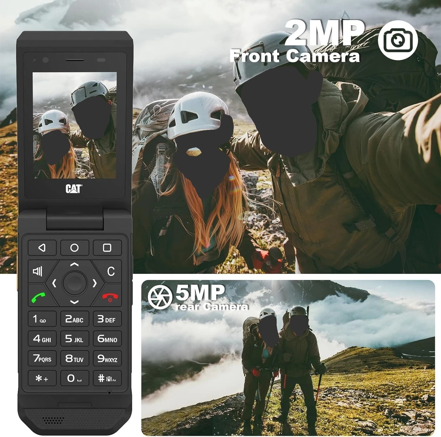 CAT S22 Rugged Flip Phone T-Mobile (16GB) 2.8” Touchscreen Smart Cell Phone
