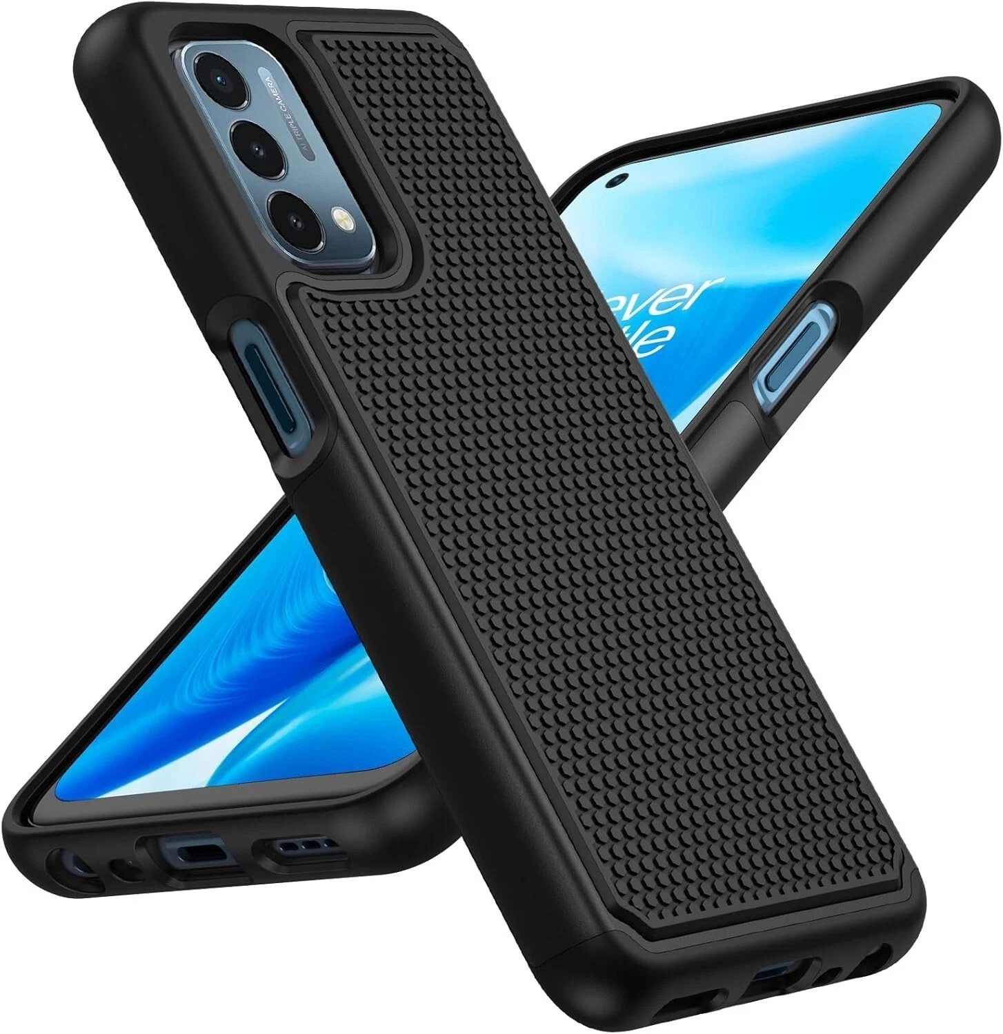 For OnePlus Nord N200 5G 6.49inch Black Armor Case Dual Layer Heavy-Duty