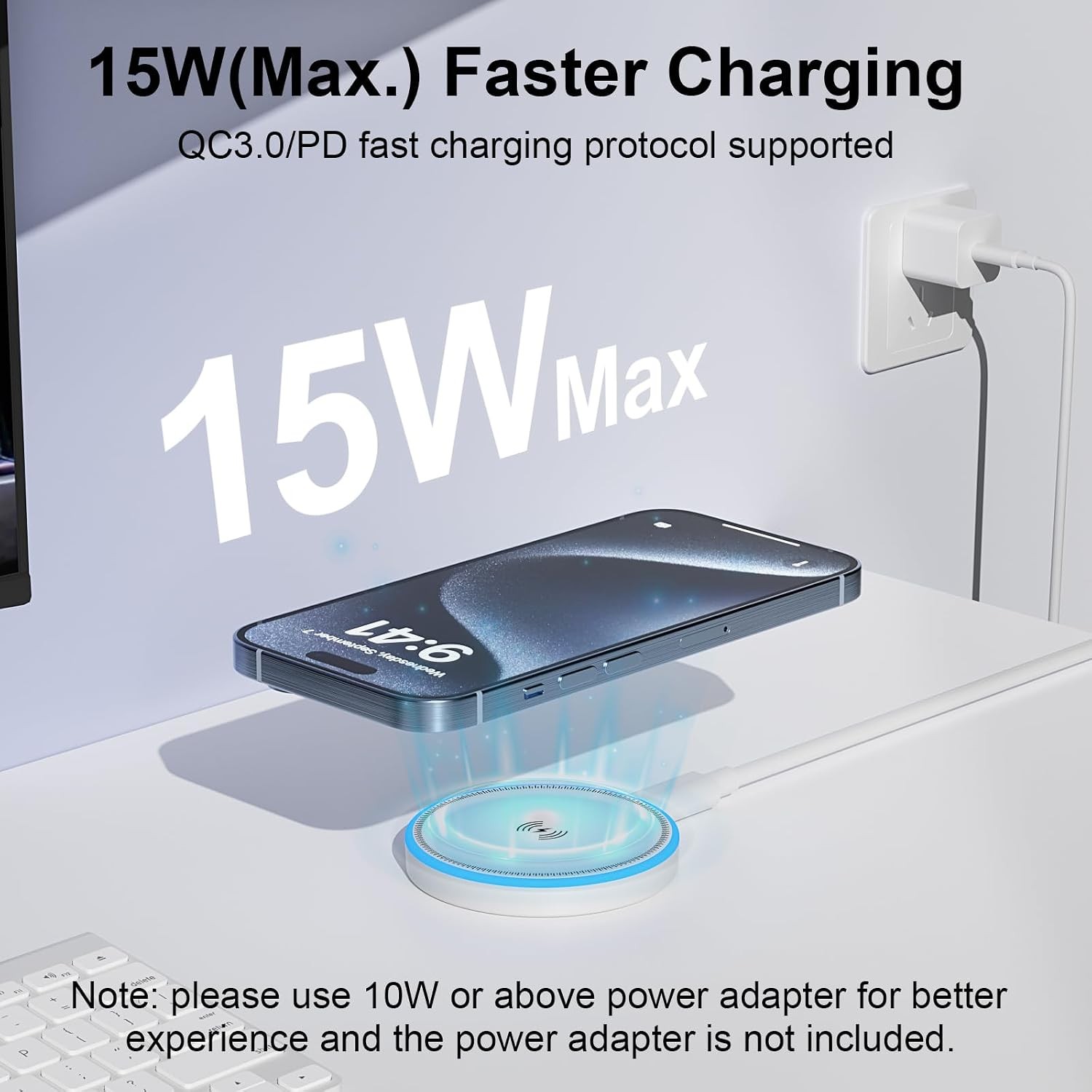 3 Pack 15W Wireless Fast Charging Pad for iPhone 17/16/15/14/13/12 Series