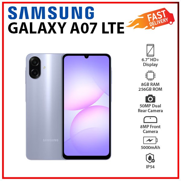 Samsung Galaxy A07 LTE 8GB+256GB VIOLET Dual SIM Unlocked Android Cell Phone