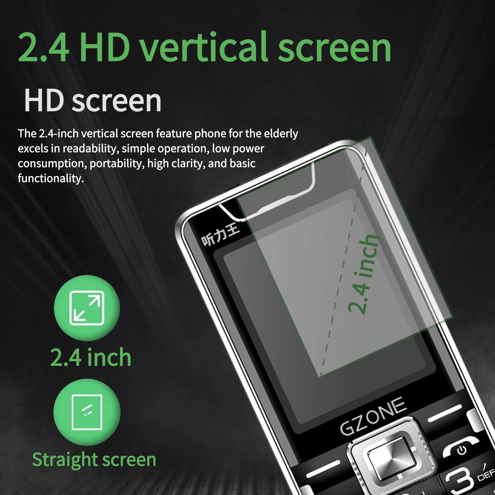 2G GSM Feature Phone SOS Call Fast Dial 2.4″ Display Large Keypad Super Loud Spe