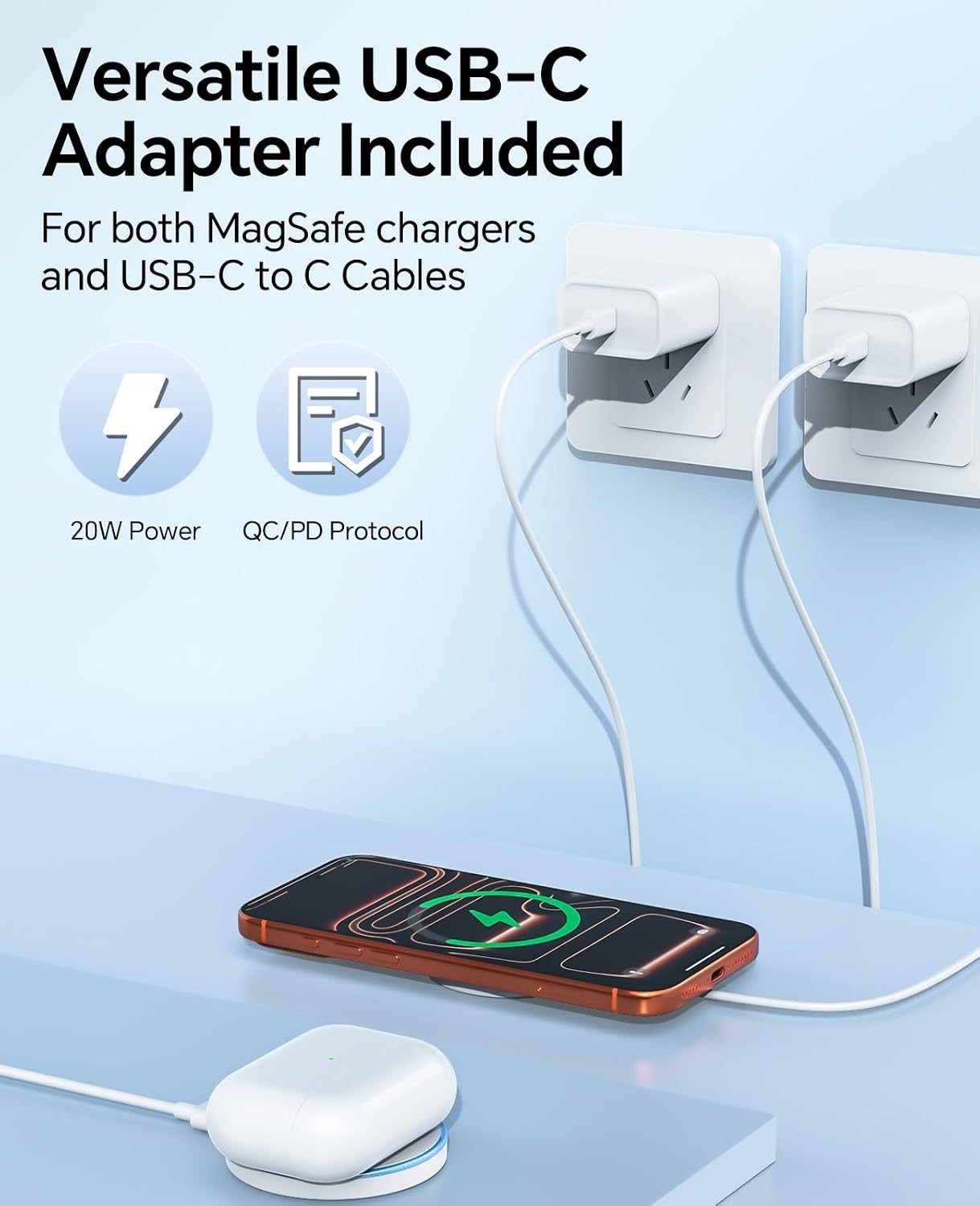 2-Pack Wireless Fast Charger Pad for iPhone 17/16