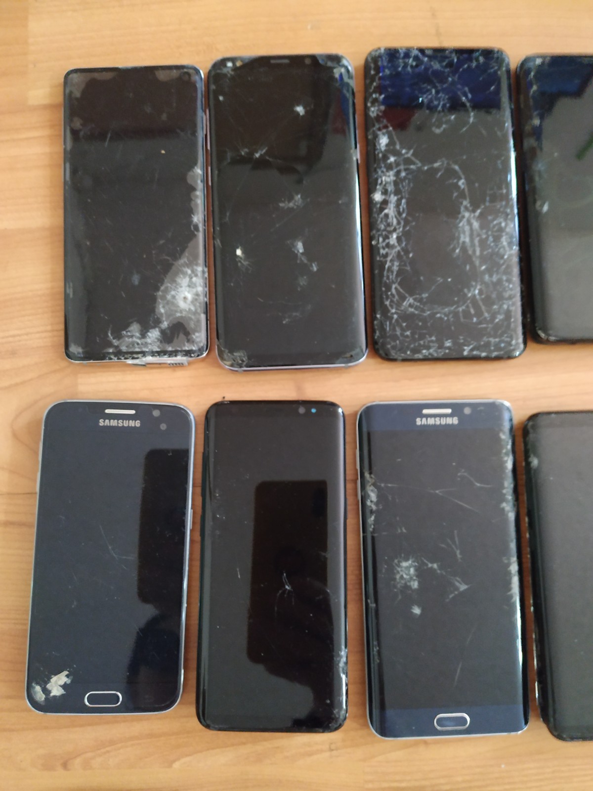 Lot of 15 Mixed model Samsung Galaxy S9+/S9/ S8+/ S8 / S7 / S6edge/S6 for parts