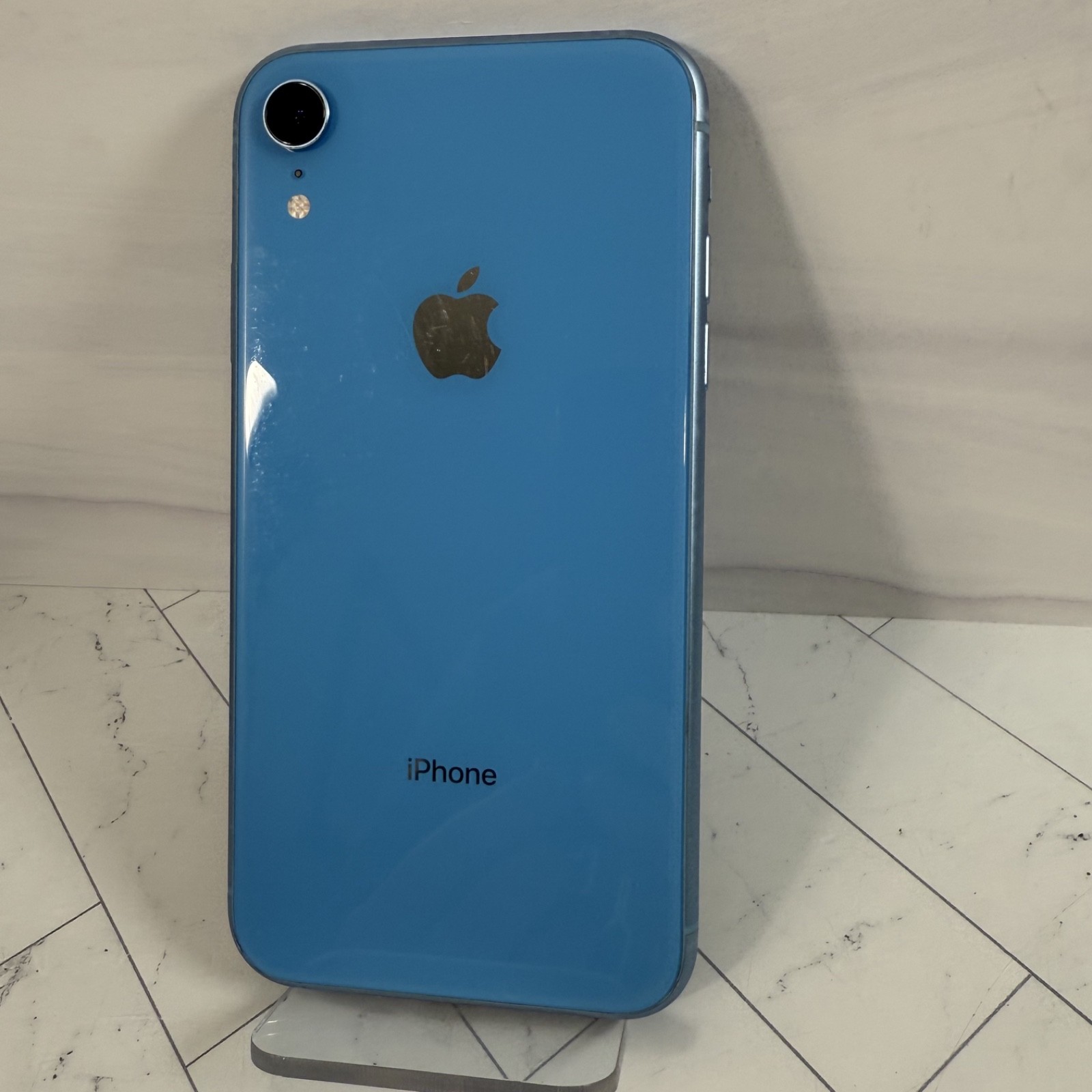 Cracked Screen LCD Apple iPhone XR 64GB Unlocked Blue A1984 #A77