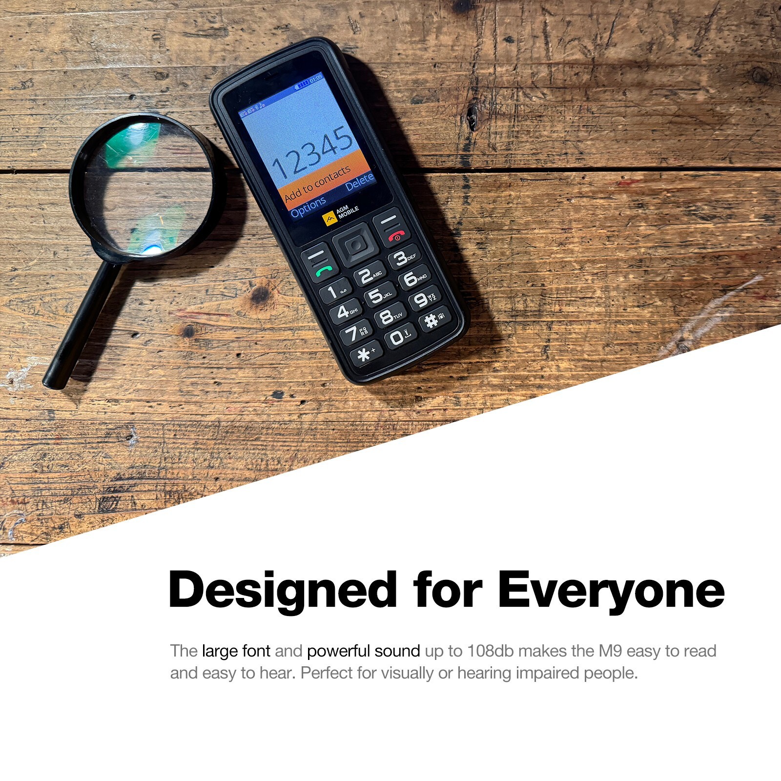 AGM M9 Rugged Feature Phone Large Buttons Senior Cell Phone T-Mobile Unlocked